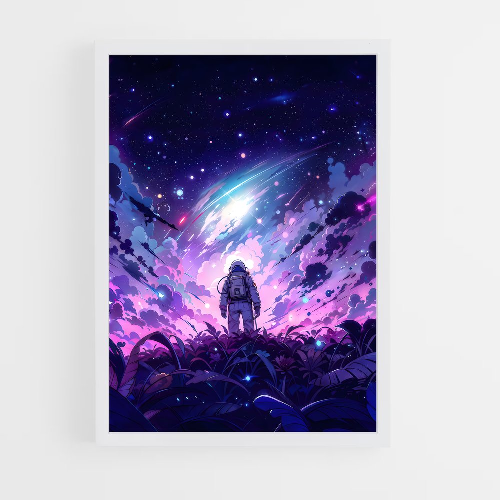 Poster Étoiles Violettes – affiche Art spatial (vue 3)